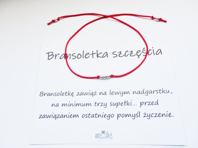 Bransoletka SZCZĘŚCIA. Srebro pr.925. 3kulki