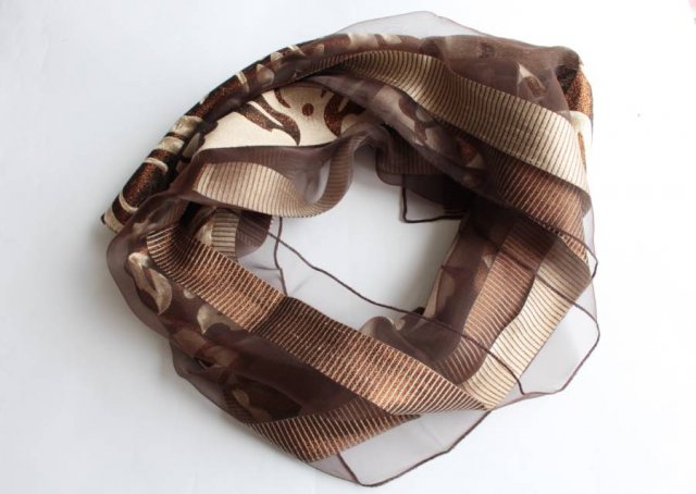 elegancki retro szal vintage struktury brązowy beżowy
