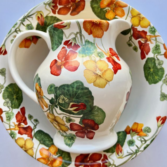 Unikatowy komplet - umywalnia! ❤ Vintage Pottery Designed by Bryony Langworth - Nasturtium ❤ Duży komplet toaletowy