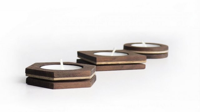 Drewniana podstawka tealight orzech amerykański