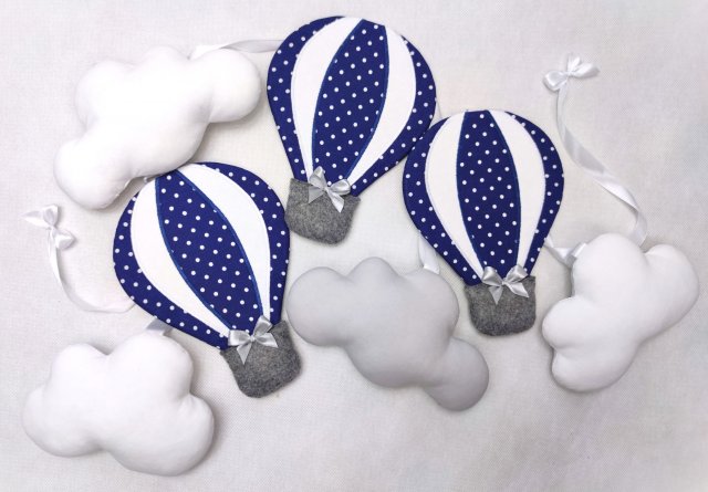 Girlanda z balonami :) Granatowo-biało-szara