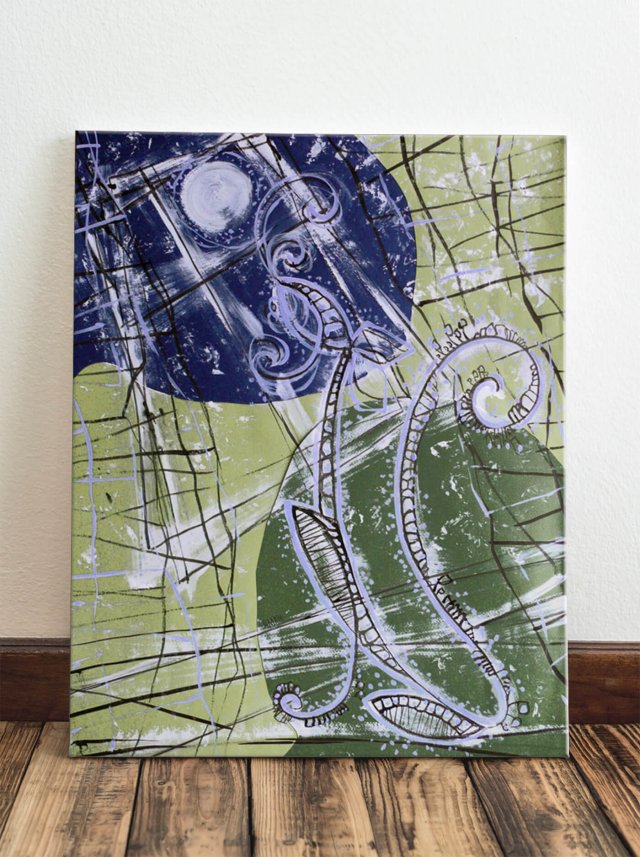 Kot i księżyc. Seria KOTY. Giclee