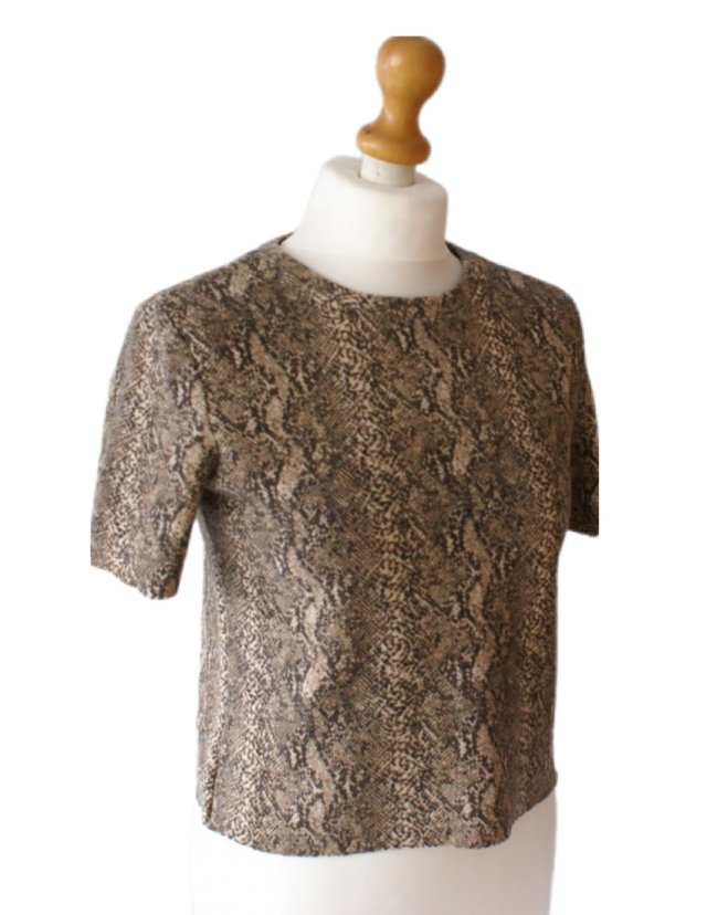 ZARA Bluzka print skóra węża panterka wężowy wzór cętki Animal print