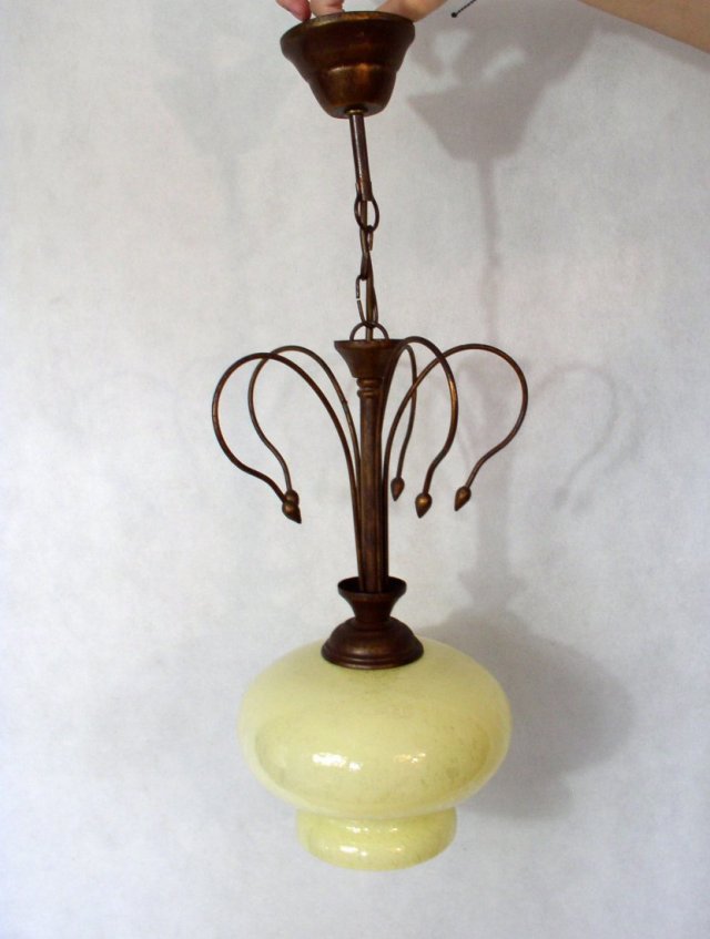lampa wisząca-vintage-metal+szkło