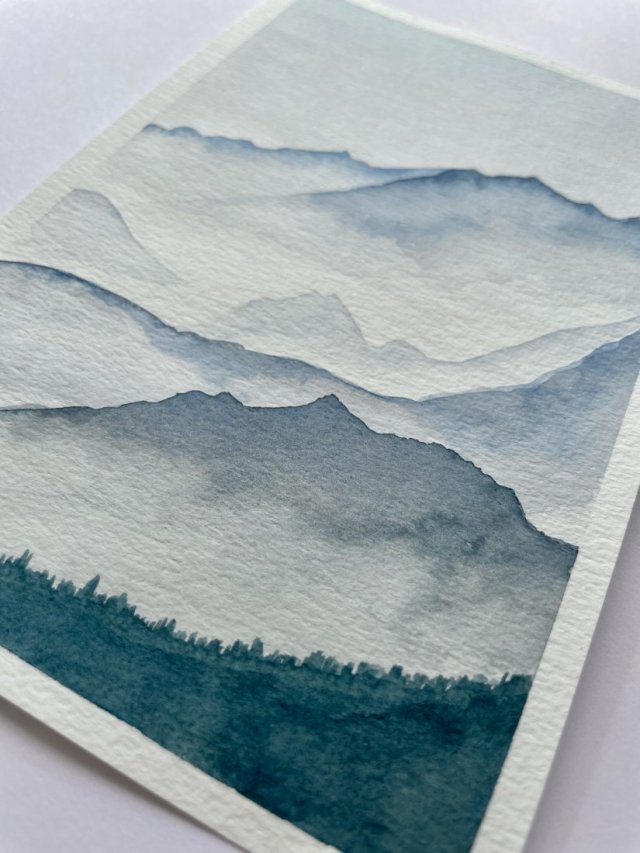 akwarela 'misty mountains'