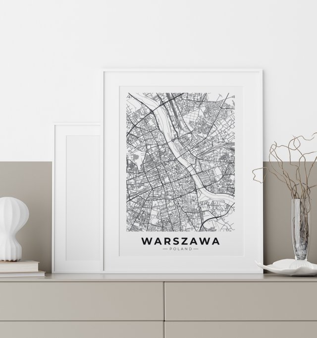 Mapa Warszawy - plakat 50x70 cm