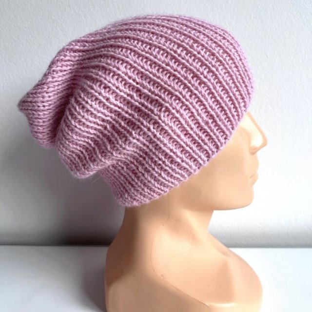 Ręcznie robiona Czapka KIARA 100% Alpaka 3140 Jasny Róż - od ręki