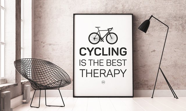 plakat. cycling is the best therapy, format A3