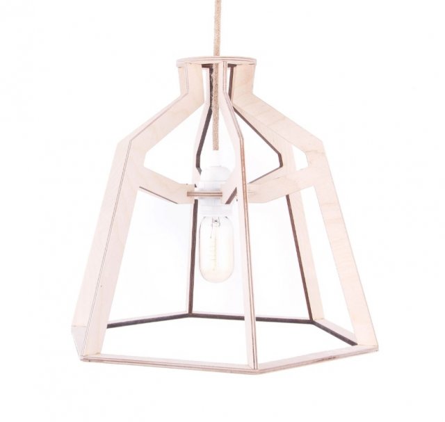 Minimalistyczna lampa industrialna drewniana do salonu