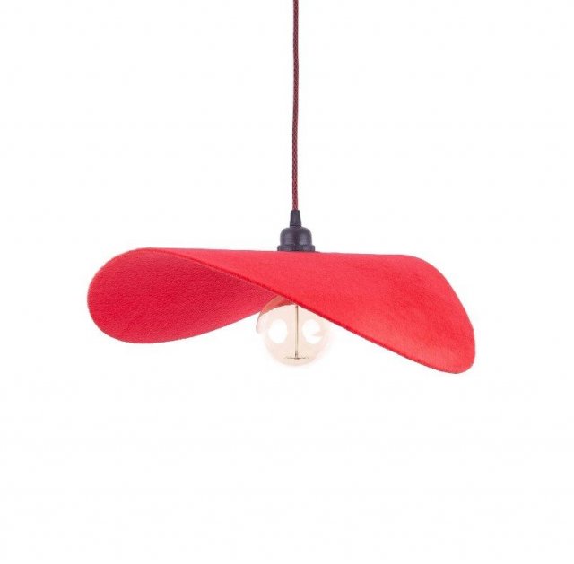 Lampa do pokoju dzieci filcowa w kolorze czerwonym