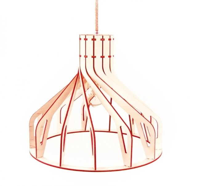 Kolorowa lampa drewniana do pokoju