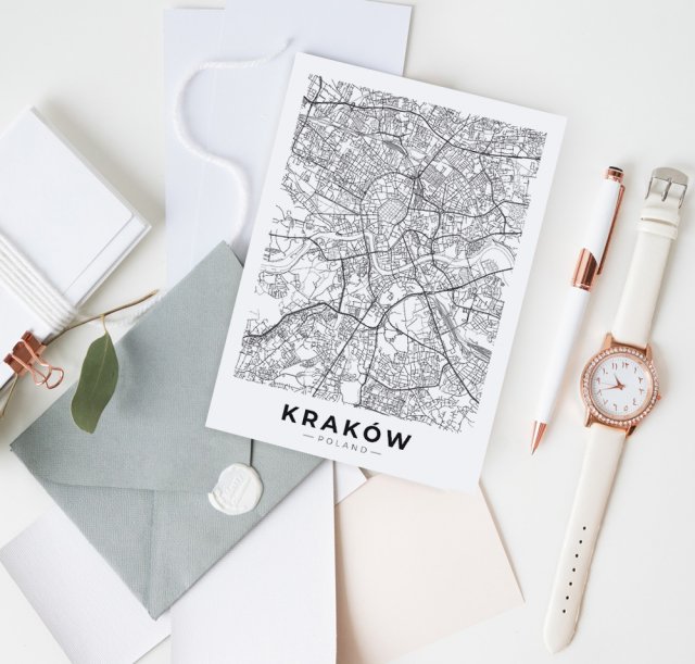 Mapa Krakowa - plakat 50x70 cm