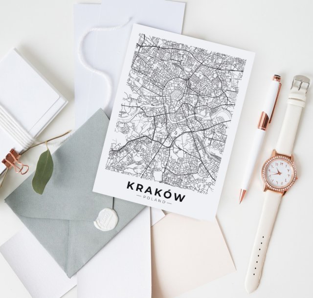 Mapa Krakowa - plakat 50x70 cm