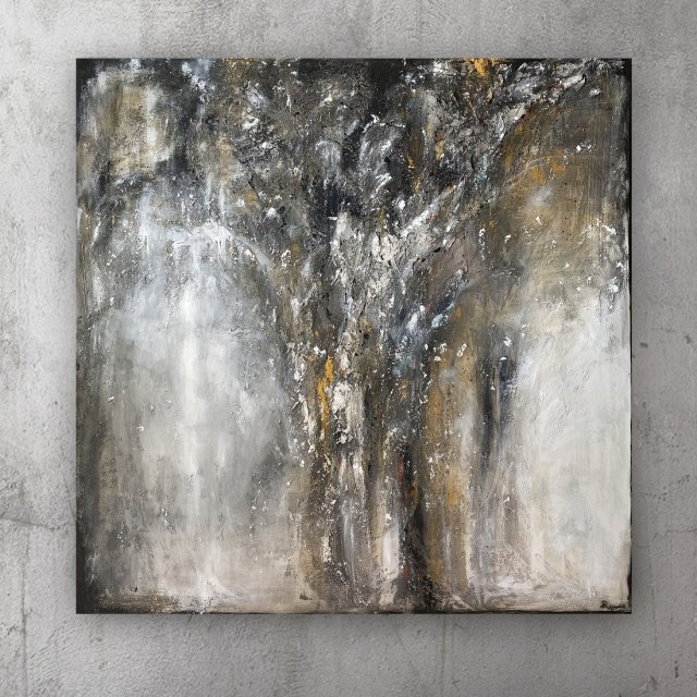 SAFENESS - duży obraz STRUKTURALNY Nowoczesne Wnętrze Salon Sypialnia 120x120 cm