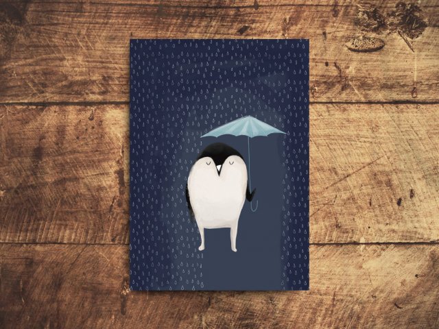 Kartka pocztowa - Pingwin