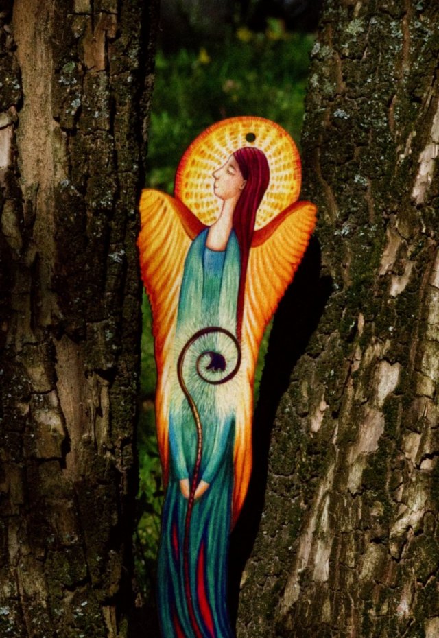 Anioł turkusowy - dekor duży