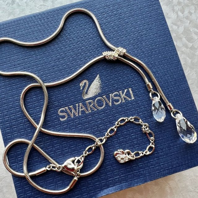 Swarovski Crystal Necklace- Rhodium plated ❀ڿڰۣ❀ Klasyczny naszyjnik