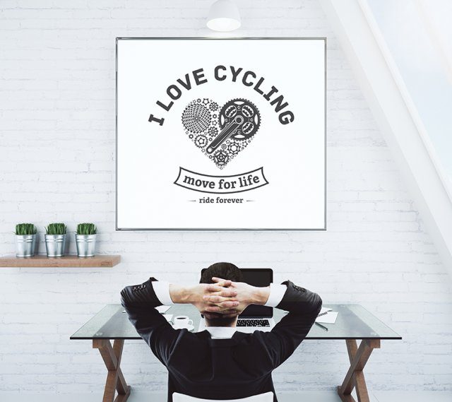 plakat. I love cycling, format A3