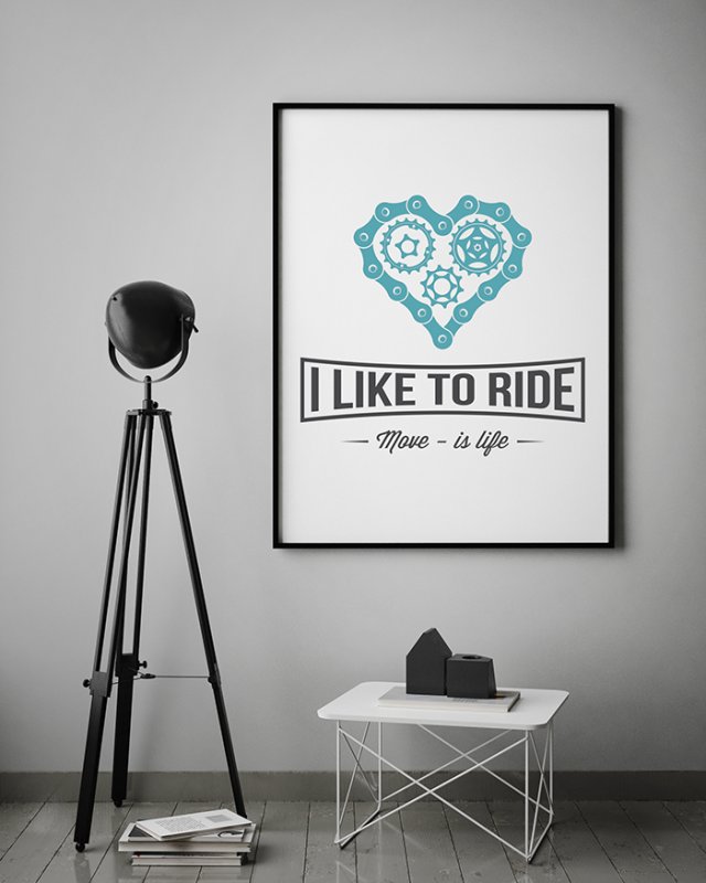 plakat. I like to ride, format A3