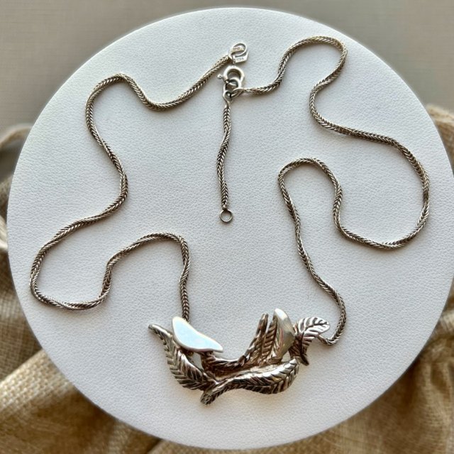 Vintage Aha Norway Astrid Holthe Modern Necklace - Silver 925 ❤ Modernistyczny naszyjnik, lata 80-te. XXw. ❤