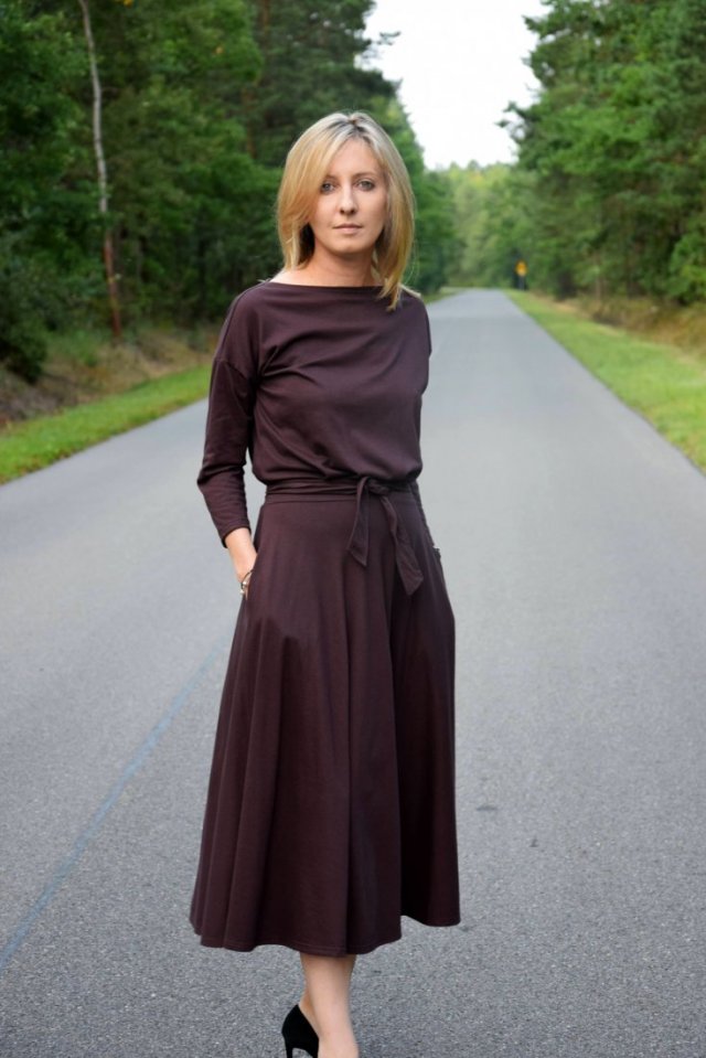 ADELA - bawełniana sukienka midi - własna produkcja Polska