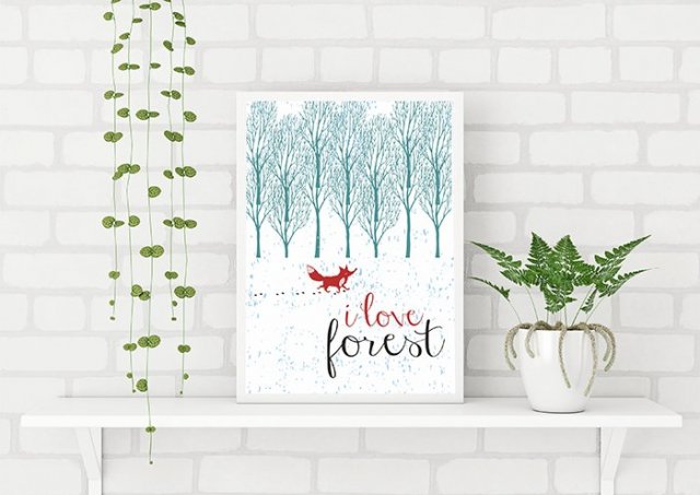 plakat. las i lis - i love forest (format A3)