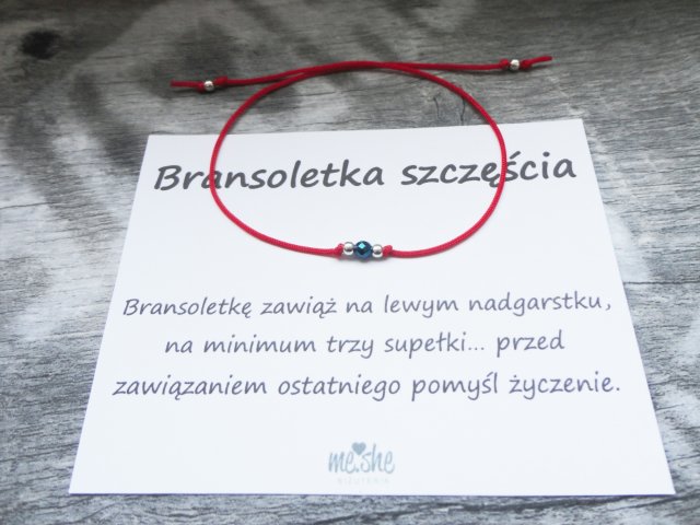 Bransoletka SZCZĘŚCIA. Srebro pr.925 Niebieski hematyt