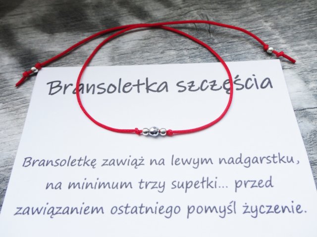 Bransoletka SZCZĘŚCIA. Srebro pr.925 Srebrny hematyt