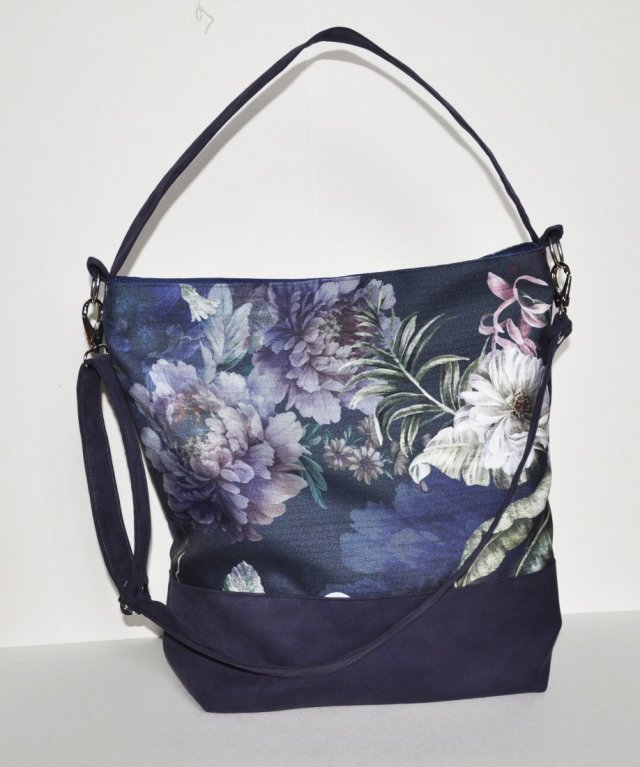 Torba hobo XXL - print piwonie