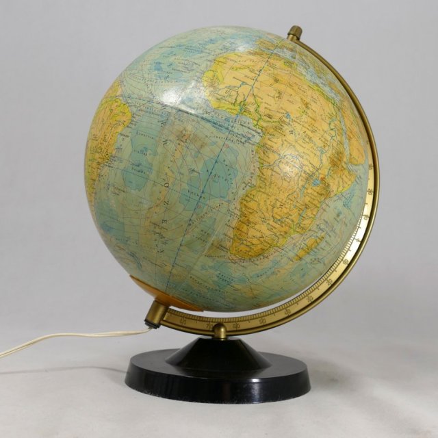 Podświetlany globus, lata 70.