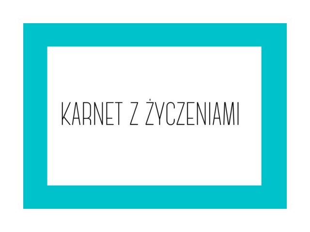 Karnet z wydrukowanymi życzeniami