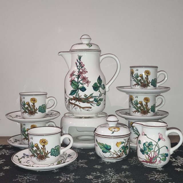 Villeroy & Boch Niemiecka porcelana serwis do kawy na 6 osób wzór Botanica