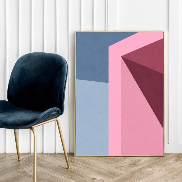 Plakat różowa abstrakcja 50x70 cm