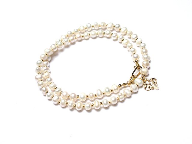 Pearls /white/ perły naturalne vol. 6 - choker