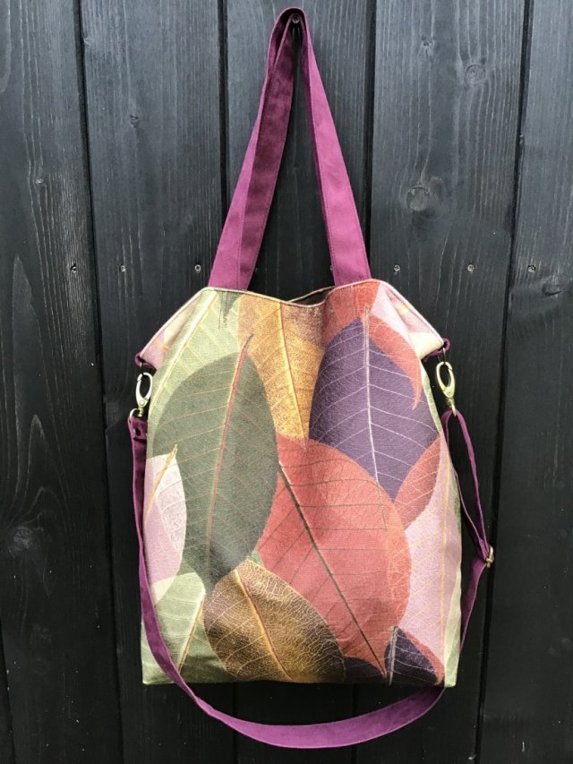 Torba hobo XXL - print jesienne liście