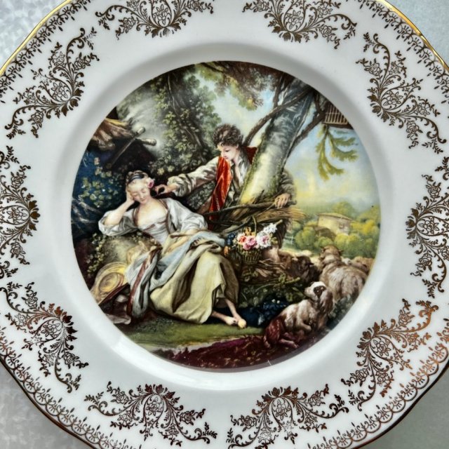 Gainsborough - Scenka rodzajowa ❀ڿڰۣ❀ Talerz ozdobny ❀ڿڰۣ❀ Delikatna kostna porcelana