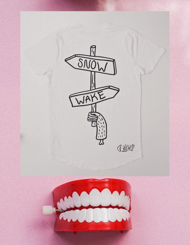 T-shirt Snow Wake Longer Length L