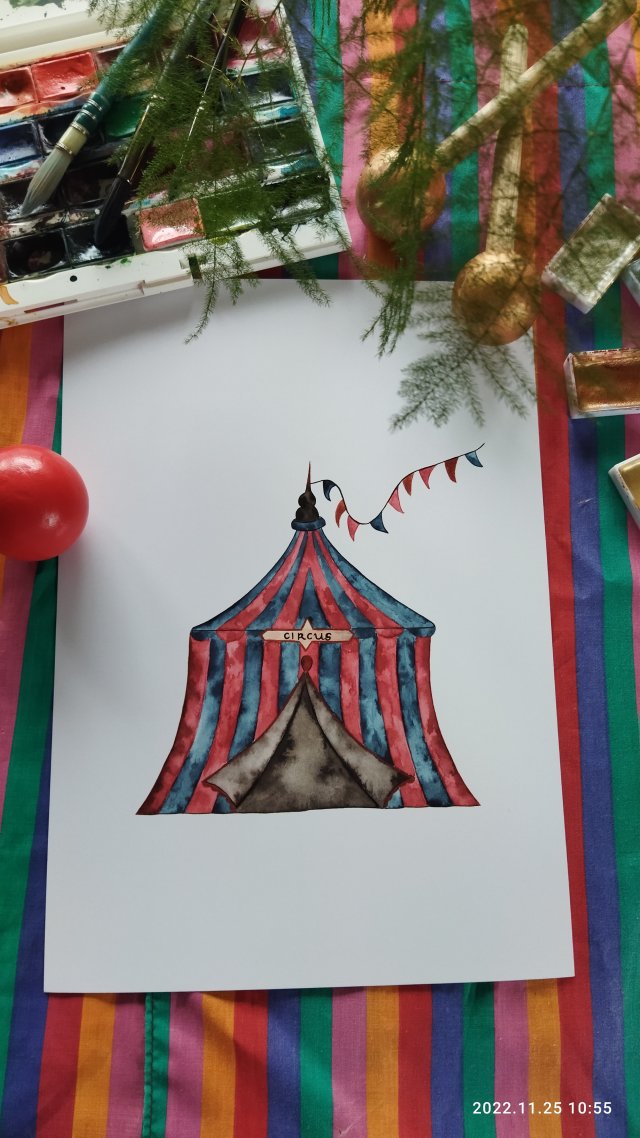 Ilustracja, Plakat, Akwarela, Ręcznie malowane, Dla dzieci, Dla domu, Druk, Pokój dziecięcy, W cyrku, Plakaty dla dzieci