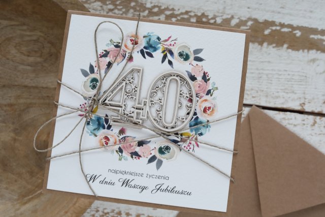 Wyjątkowa kartka na 40 rocznicę ślubu