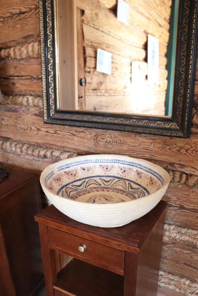 Umywalka 45 cm Hafty, umywalka nablatowa, umywalka ceramiczna, wolnostojąca, umywalka gliniana, umywalka ręcznie robiona