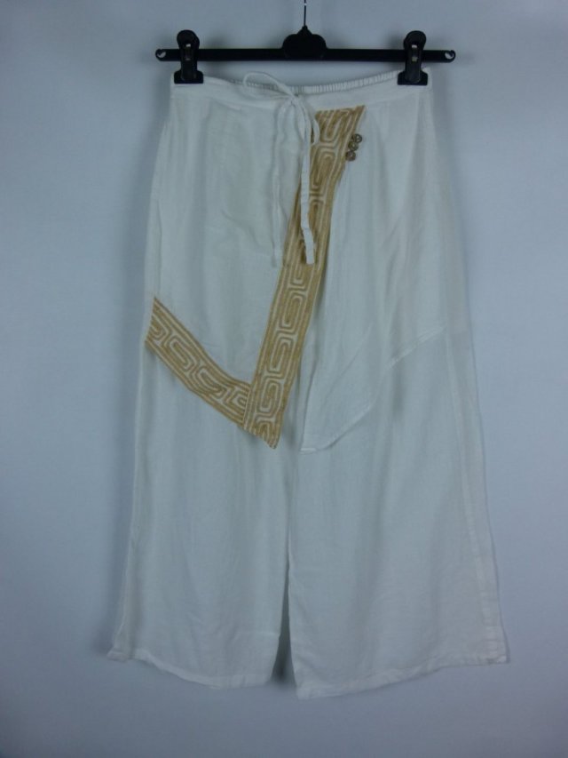 Blanc du Nil białe letnie spodnie bawełna TU / XL