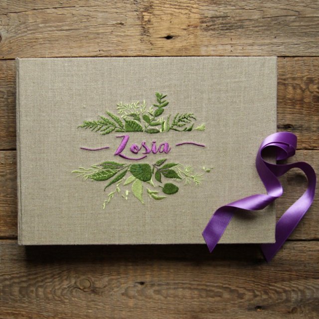 album dziecka lniany