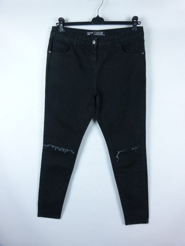 Simply Be Taylor spodnie jeans rozcięcia / 42