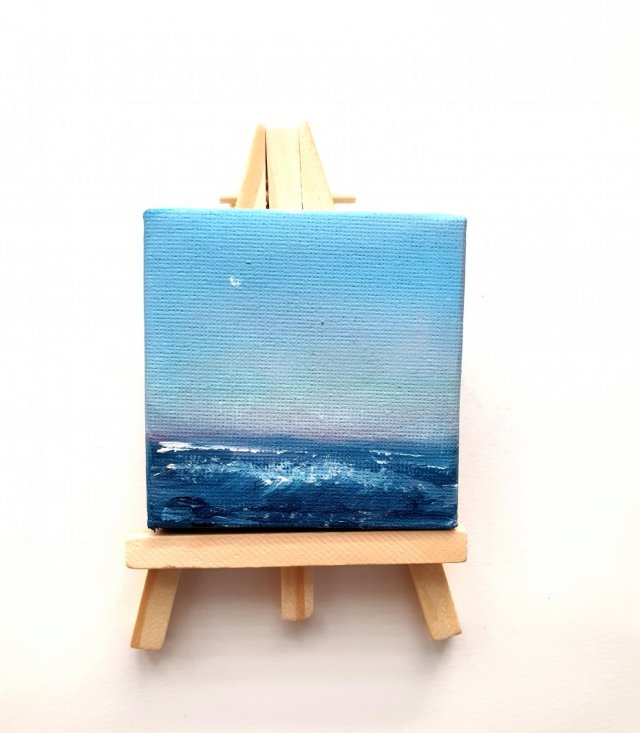 Mini obraz ręcznie malowany morze pejzaż