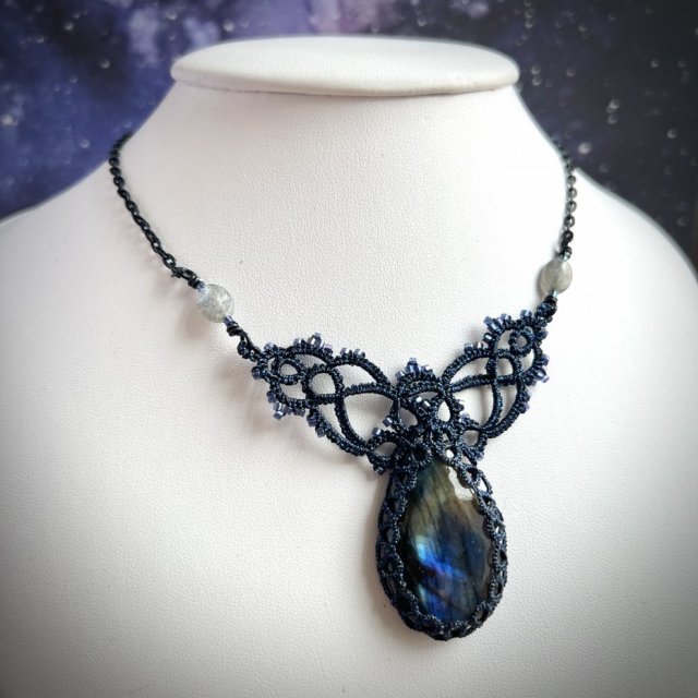 Naszyjnik Blue Labradorite Snowflakes