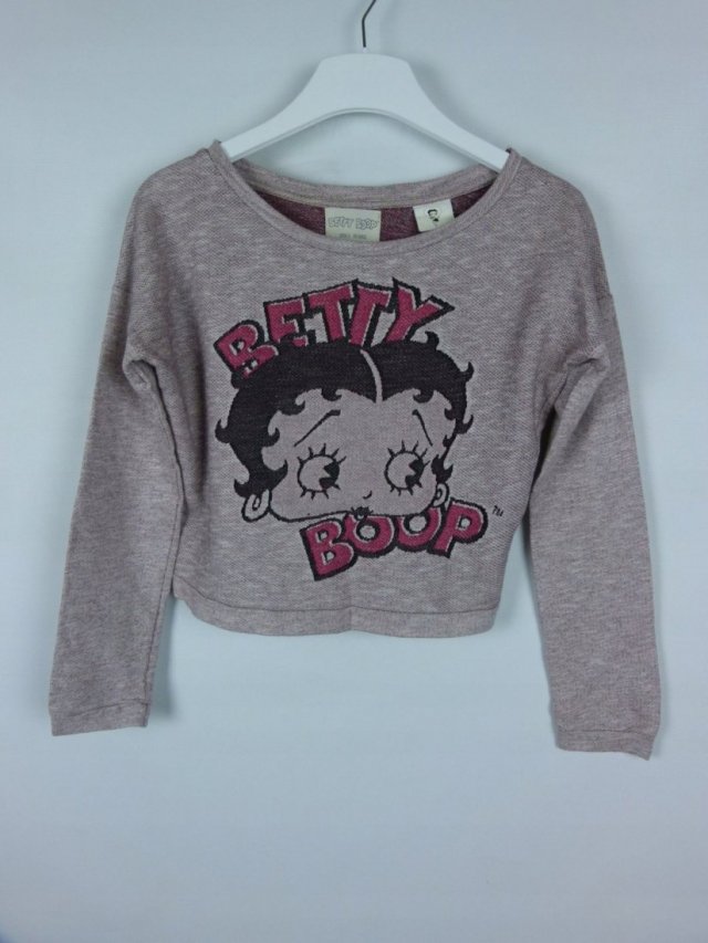 Bershka Betty Boop cienka bluza crop / S