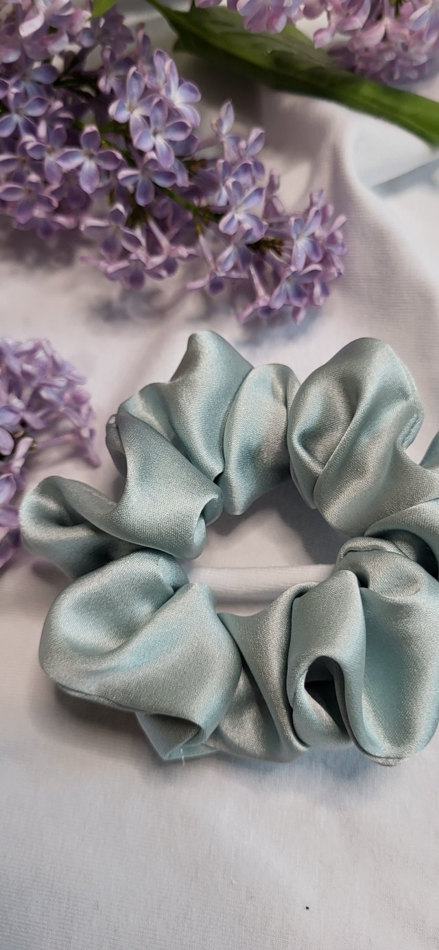 Gumka Scrunchie 100% JEDWAB Miętowa
