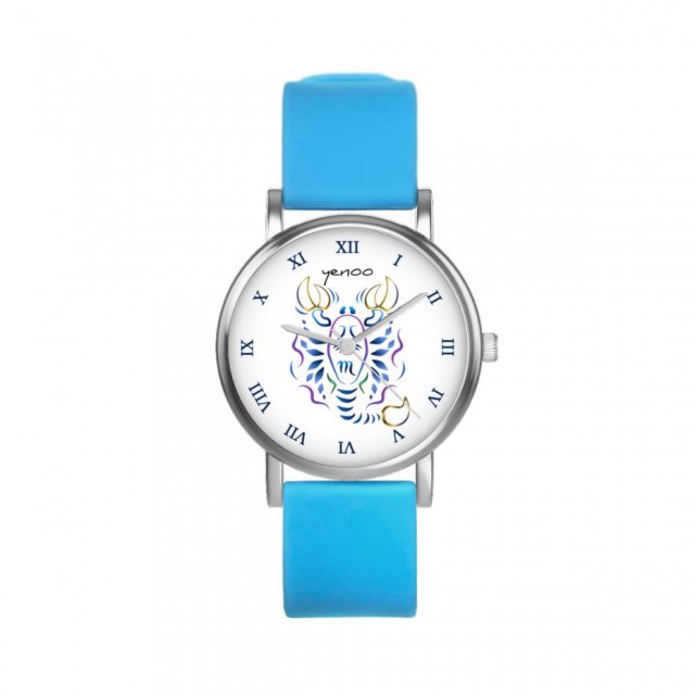 Zegarek mały - Skorpion - silikonowy, niebieski