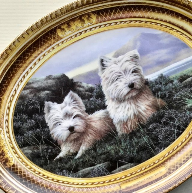 FRANKLIN MINT ❀ڿڰۣ❀ Limited Edition - Nigel Hemming - West Highland White Terrier - In the Heather