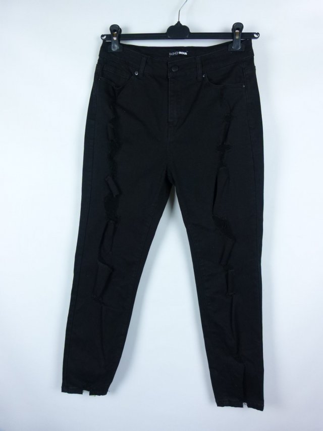 Fashion Nova spodnie dżins dziury  / L